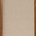 Kate and Laurel Hutton Transitional Pinboard, 20 x 30, Rustic Brown, Radius Rectangle Wall Organizer with Fabric Pinning Surface