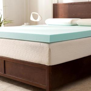 Elegant Comfort 3 Inch Premium Ventilated Memory Foam Mattress Topper - Optimizes Airflow - CertiPUR Certified - Mattress Pad and Bed Topper - Twin Size (Light Blue)