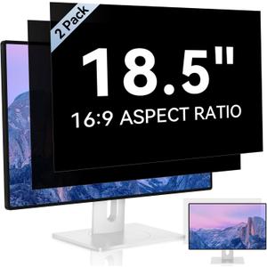 [2-Pack] 18.5 Inch Computer Privacy Screen for 16:9 Aspect Ratio Widescreen Monitor, Eye Protection Anti Glare Blue Light Computer Monitor Privacy Filter, Removable Anti-Scratch Screen Protector Film