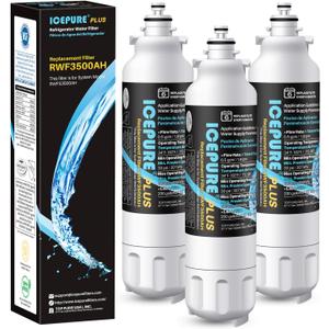 ICEPURE PLUS 46-9490 NSF/ANSI 53 NSF/ANSI 42 Certified Compatible with LG LT800P, ADQ73613401, ADQ73613408, ADQ75795104, LMXS30776S, LSXS26366D, Kenmore 9490 Refrigerator Water Filter, 3PACK
