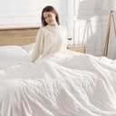 Heated Blanket Full Size Electric Blanket 72X84 In, Fluffy Sherpa Fleece Heated Blanket Full for Bed with 5 Heat Levels & 10-Hour Auto Off, ETL and FCC Certified Warming Blanket for Winter Gift (White)