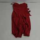 CUTUBLY Women's Bodycon V Neck Solid Color Spaghetti Strap Waistband Jumpsuit Romper(3717,Wine Red,L)