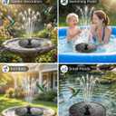 Solar Fountain for Bird Bath, 2026 Upgrade 1.4W Solar Power Water Fountain Pump with 7 Nozzles, Free Standing Floating Powered Fountains for Garden, Pond, Pool, Birdbath (6.3 inch)