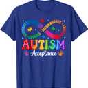 Autism Awareness Acceptance Shirt Infinity Symbol Men Women T-Shirt (Blue, S)