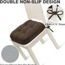 Shinnwa Dining Chair Cushions Set of 2, Dual-Layer Memory Foam Kitchen Chair Cushions, Patented Design Seat Pads with Ties, 16.5 x 16.5 x 3.5in, 4 Pack, Dark Brown