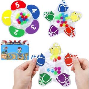 DITHIN 2Pcs Color Sorting Sensory Toys, Birthday Gifts for Toddlers Age 1-5, Fine Motor Skills Montessori Toys for 2 3 4 Year Old Boys Girls Autistic Preschool Learning Travel Outdoor