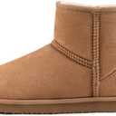 Zizor Women's Cozy Short Bootie Slippers, Winter Warm Hard Bottom House Shoes with Fuzzy Lining (9, Brown)