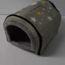 Jiupety Indoor Dog House, 2 in 1 Portable Foldable House Bed with Cover, Pet Tent & Cave Bed for Small Medium Dog, L(21"17"15"), Up to 16 Lb, Grey