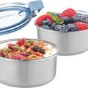 Smash Stainless Steel Snack Pot, Blue, 200 ml/ 6.7oz Capacity (Pack of 2)