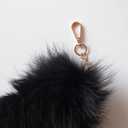 Chic and Alluring Natural Fox Tail Charms - Multicolor Fashionable Accessory Attachments (Black)