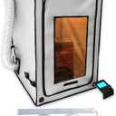 3-in-1 Multifunctional 3D Printer Enclosure Laser Engraver Eye Protective Shield Cover Resin 3D Printer Fireproof Tent with Fume Extractor Smoker Absorber Filament Dryer Dust Cover (3in1 Tent)