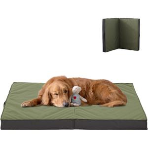 Outdoor Dog Bed - Waterproof, Portable, Foldable, Cooling, Orthopedic for Large Dogs - 35" All Weather (Olive Green)