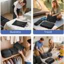 WANDF 7 Set Compression Packing Cubes for Travel, Shirt Folder for Wrinkle-Free, Suitcase Organizer Bags Set for Carry-On Checked Luggage Duffle Bag Women Men(Black)