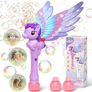 Dolanus Bubble Wands for Kids Toys Ages 3-8 Year Old: Unicorn Toys Princess Wand, Toddler Girl Toy Age 3 4-5 6 Years Old, Outdoor Party Birthday Gifts for 3 4 5 6 7 8 Year Old (Purple)