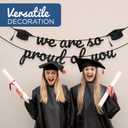 3 x 4E's Novelty 2026 Graduation Banner Black Glitter We Are So Proud of You Banner for High School and College Graduation Decorations, Pre-Assembled Grad Party Decorations 2026
