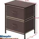 SIMPLE HOUSEWARE 2 Tier Night Stands Dresser for Bedroom Organizer Drawer Storage Tower, Brown