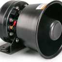 BooYu 200 Watt High-Performance PA Siren Horn Speaker [Black Steel] [8 Ohms] [125-135 dB] [IP66 Waterproof] [Compatible with 100-200 Watt Siren] for Police Car, Ambulance, Fire, Engineer Vehicles