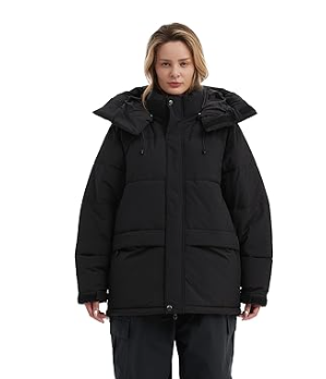 NOMADIKA Oversize Waterproof Ski Jacket Thick Snow Coats with Detachable Hood Winter Skiing Snowboard Jackets for Women Men (XL, Black)