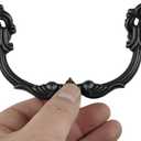 4-Pack 4.25" Droop Bail Dresser Drawer Pulls Handles Vintage Antique Black Cabinet Knobs Handle 4 1/4 Inch Center Hole Distance108mm (4, Antique Black)