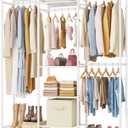 HOMIDEC Wardrobe Closet, 4 Hanging Spaces Portable Clothes Rack, Free Standing Closet Organizer and Storage System with Hanging Rods, Clothing Rack Suitable for Cloakroom, Bedroom, Entrances, etc. White (Large)