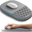 AUEDROT Ergonomic Mouse Pad with Wrist Rest Support 2 in 1 Mouse Pad & Wrist Rest Massage Desk Mat with Gel Cushion Non-Slip for Office & Gaming, for Gift, Gray