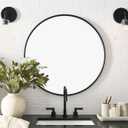 G-LEAF Black Round Mirror 32 inch Circle Mirror for Bathroom Vanity, Entryway, Living Room, Round Bathroom Mirror for Wall