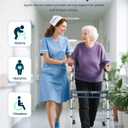 Narrow Walker Folding Upright Walker - with Removable Armrests, 450LBS Heavy Duty, Width & Height Adjustable Narrow Walkers for Seniors, Disabled, Bariatric