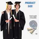 Black Graduation Cord, Graduation Honor Cords for Class of 2025, 68 Long Polyester Yarn Honor Cord with Tassels for Bachelor Gown, College Grad Students (1 PC)