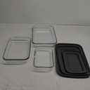 Set of 3 Deep Glass Baking Oven and Dishwasher Gray