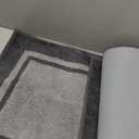 Pauwer Bathroom Rug Mat Set 3 Piece, Microfiber Shaggy Bath Set, Non-Slip Ultra Soft Carpet Mats, Absorbent with U-Shaped Toilet for Bathroom, Tub, Shower, Dark Grey
