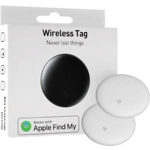 Air Trackers Tags,Bluetooth Airtags, Smart Tracker, GPS Navigator Tag, Finder Works with Apple Find My (iOS Only) App, Locator for Keys, Luggage, Satchel, Backpack Pets. (White 2 Packs)