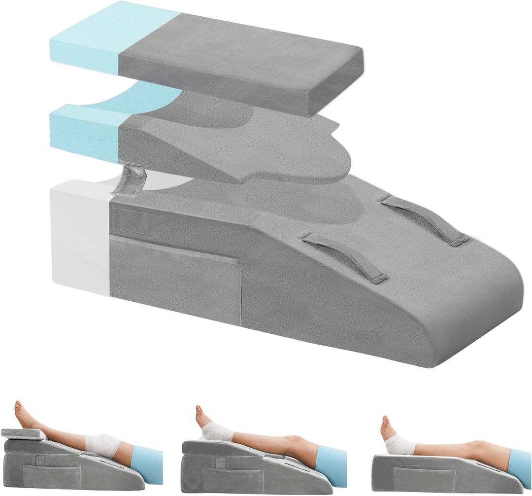 Knee Pillow for Knee Replacement Surgery, Memory Foam Knee Leg Elevation Pillow for After Surgery Recovery, Leg Pillow Surgery Recovery Equipment for Sciatica Lower Back Hip Ankles