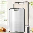 Titanium Cutting Boards for Kitchen, Non Toxic 2-in-1 Cutting Board Double Sided, Food Grade Chopping Boards for Fresh Meat Vegetable, Easy to Clean Large Size 1611