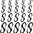 Zipper Clips Anti Theft, 20 Pcs Zipper Pull Locks for Backpacks, Double-Sided Spring S Carabiner Clasps Theft Deterrent for Luggage Suitcase Handbags Keys Purse (Black)