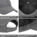 Men Summer Adjustable Performance Hat Breathable Snapback Laser Perforated Mesh Baseball Cap (Gray)