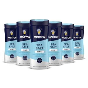 Morton Sea Salt, Fine, 17.6 Ounce (Pack of 6)