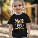 100 Days of School Shirt Kids  Boys Girls Toddler 100th Day of School T-Shirt, Happy 100-Day Kindergarten 3T-7T (Black)