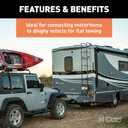 CURT 57286 8-Foot Flat Towing 6-Way Round Motorhome to Dinghy Vehicle Wiring Adapter Extension Harness and Sockets