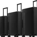 LEVEL8 Elegance Matte Luggage Set, 20 Inch Carry-on Luggage, 24&28 Large Suitcase Lightweight Hardside Suitcases with Wheels,Tsa Lock,3-Piece Set(20/24/28), Black