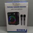 Karaoke Machine, Portable Bluetooth Karaoke Speaker with 2 Wireless Microphones, PA System for Adults Kids with LED Lights & Echo Adjustment, Supports TWS/TF/USB/AUX for Home Party (T03-2 MICS)