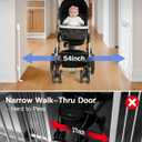 Betertek Baby Gate for Doorways&Top/Bottom of Stairs-No Bottom Bar&Extra Wide Walk Thru Door, 31-54" W Chew&Impact Resistant Metal Heavy Duty Dog Gate, Hardware Mount Safety Indoor Pet Gate for Stair