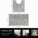 Bathroom Rugs Chenille Bath mat 2 Piece Set, Super Absorbent, Strong PVC Non Slip Backing, Bath mats for Bathroom, Plush Shaggy, Thick, Machine Washable, Bathtub, Toilet.(Light Grey)