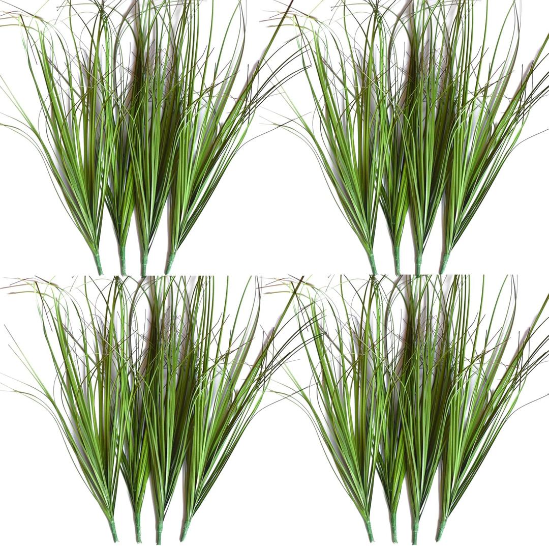 VANTREE 16PCS Artificial Plants, Wheat Grass Greenery Stems, Fake Tall Grass for Home Decor, Indoor Outdoor Decor, 18.9 Inches