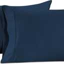 LANE LINEN Pillow Case Covers King Set of 2 100% Egyptian Cotton Sateen Soft Cool & Smooth 1000 Thread Count Cases - Denim (15: Dark Denim)
