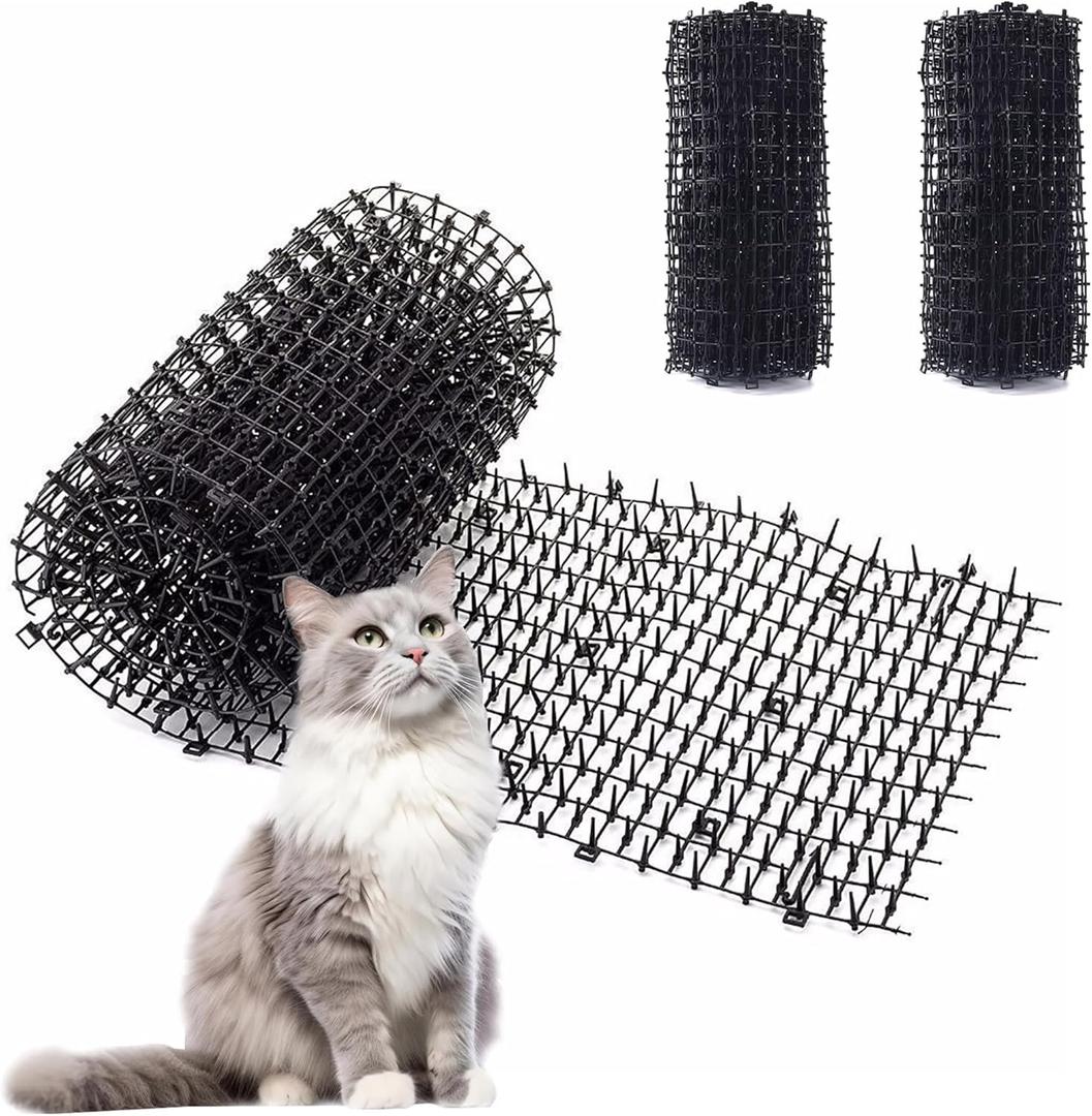 Toopify 13ft Scat Mat for Cats, Cat Scat Mat with Spikes Outdoor, Cat Spikes for Outside, Cat Deterrent Spikes (2 Pack 6.5ft)
