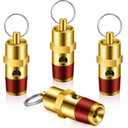 4 Pieces 1/4 Male NPT 200 PSI Air Compressor Pressure Relief Valve Brass Safety Air Compressor Check Valve
