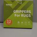 Rabenda 12 Pcs Rug Tape, Non Slip Rug Pads Grippers for Hardwood Floors and Tiles, Reusable Carpet Tape for Area Rugs, Double-Sided Adhesive Rug Stickers Keep Corners Flat (Black)