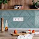 STICKGOO 10 Sheets Thicker Herringbone Peel and Stick Backsplash, 12.69.7 Stick on Wall Tiles, Self Adhesive Tile Sticker for Kitchen Backsplash and Bathroom, Blue Teal