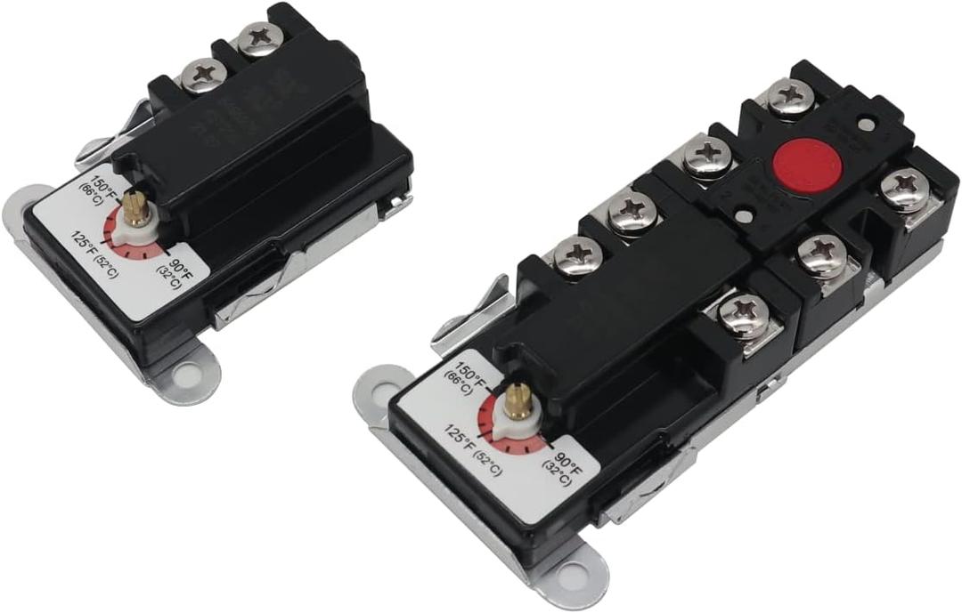 LONG TERM KST200&203 Electric Water Heater Thermostat kit for Double Element Heater, Includes 1x Upper Thermostat and 1x Lower Thermostat, Fit for Most Electric Water Heaters