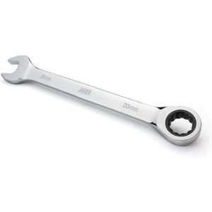 Jaeger 20 mm Ratchet Wrench with 90-Tooth Ratcheting Precision and Hardened, Polished Steel for Projects with Metric Tight Spaces